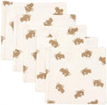 5-Pack 100% Cotton Muslin Baby Washcloths 10"X10", Forest Bear | Ultra Soft by Unknown