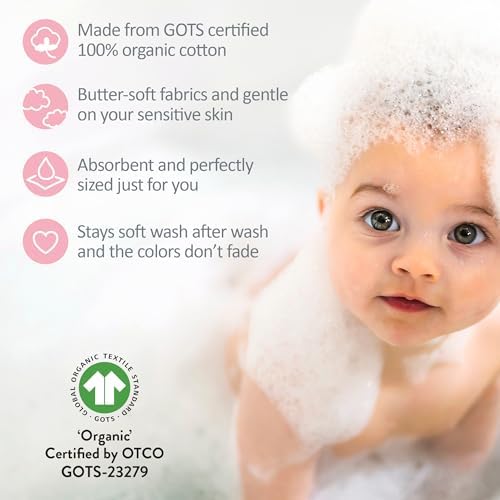 Butterblu River 10-Pack Baby Terry Washcloths 100% Organic Cotton Absorbent - Image 6
