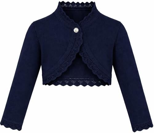 Lilax Little Girls' Knit Long Sleeve Button Closure Bolero Cardigan Shrug by Lilax