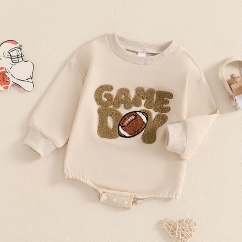 VISGOGO Newborn Infant Baby Boy Oversized Romper Sweater Bodysuits Coming Home - Image 3