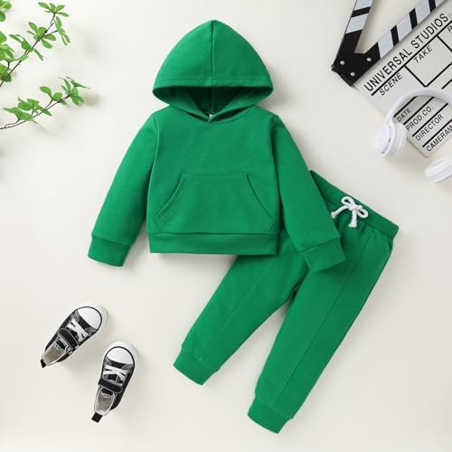 YOUNGER TREE Baby Clothes for Girls Boy Solid Color Hoodie and Sweatpants - Image 2