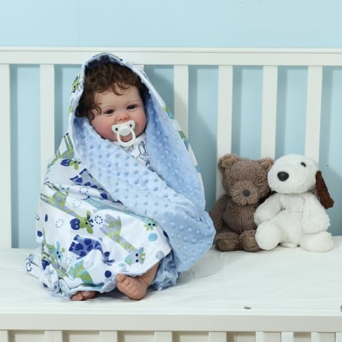 CREVENT 2Pcs 30''X40'' Cute Cozy Fluffy Warm Baby Blankets - Image 5