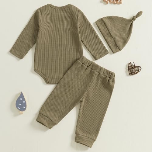 Giraropa Newborn Baby Boy Clothes Rib Knit Romper Jumpsuit Solid Sweater - Image 4