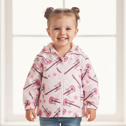 Toddler Girl Windbreaker Jacket Strawberry Baby Girls Hooded Fall Jackets Long - Image 2