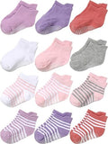 Aroveea Toddler Socks Non Slip Grip Ankle Baby 12 Pack by Aroveea