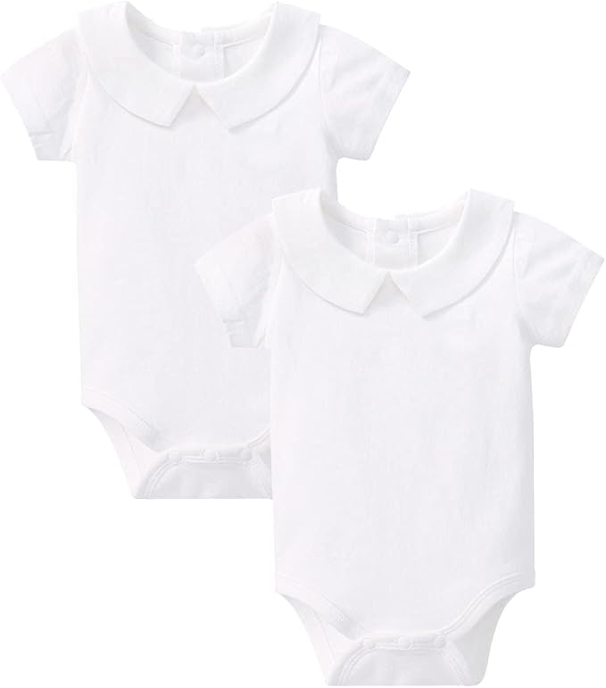 pureborn Baby Romper Bodysuits 2-Pack Unisex Soft Cotton One-Piece Outfit by pureborn