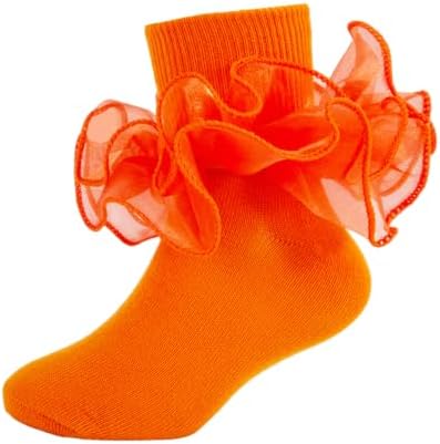 Girls Ruffle Socks Double Lace Turn Cuff Frilly Church Dress Socks by MKYSZLTSOCKS-EnjoyComfort
