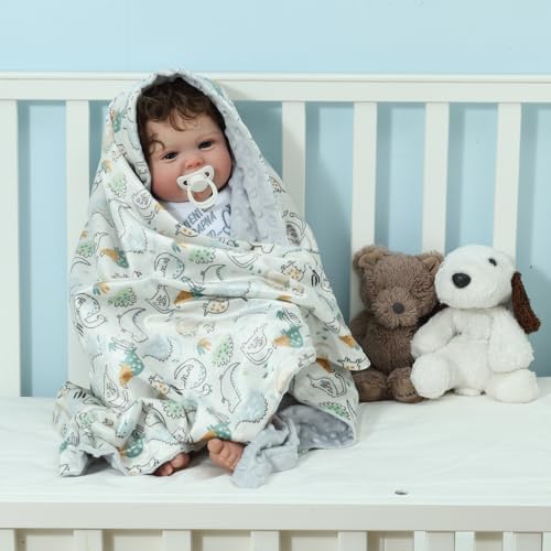 CREVENT 2Pcs 30''X40'' Cute Cozy Fluffy Warm Baby Blankets - Image 4