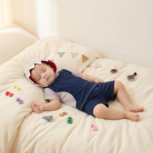 Toddler Baby Boy Hooded Dinosaur Summer Outfit Funny T-Shirt Shorts Set - Image 5