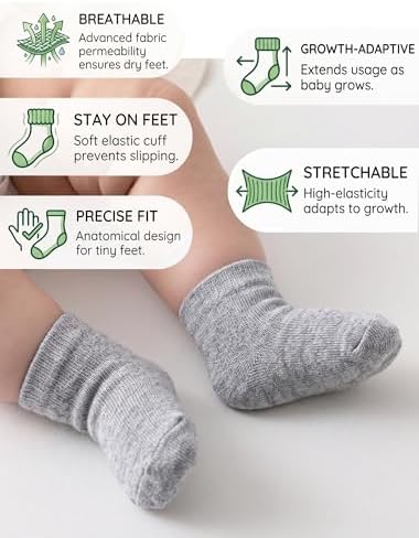 Baby Crew Socks Baby Newborn Socks 12-Pack Baby Sock 0-3/3-6 Months Infant - Image 4