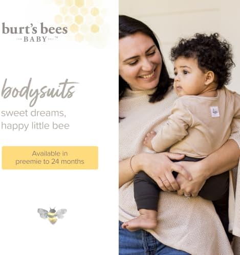 Burt's Bees Baby Unisex Bodysuits, Short Sleeve Organic Sleepwear - Image 3