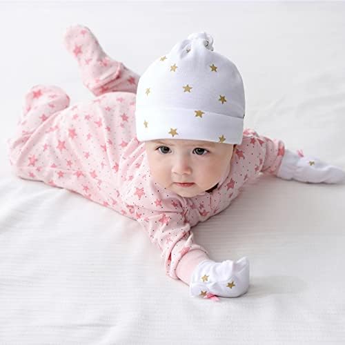 MAMIMAKA Baby Hat and Mittens Set Newborn Baby Hats Caps - Image 6
