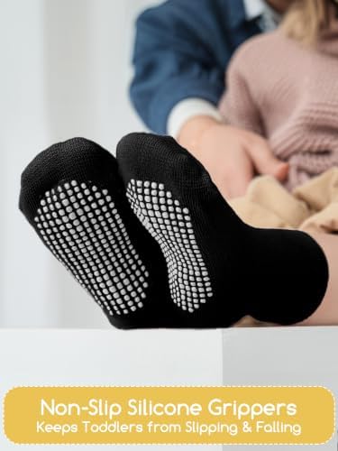 Aroveea Toddler Socks Non Slip Grip Ankle Baby 12 Pack - Image 3