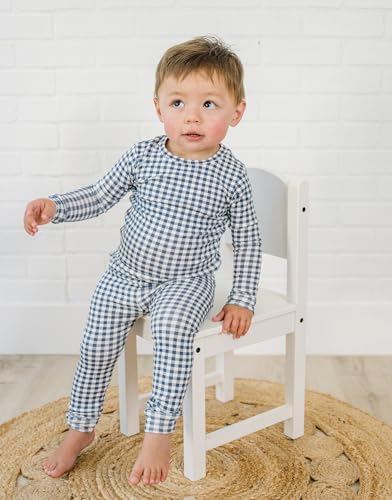 moimoln Cotton Modal Baby Toddler Pajamas Check Solid Leopard 6M-8Y - Image 2