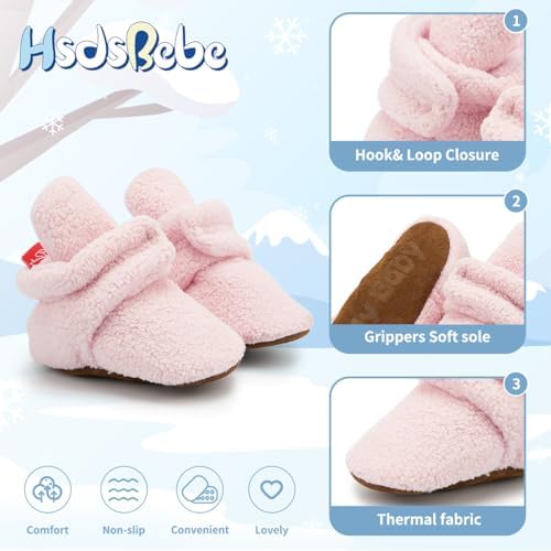 HsdsBebe Unisex Newborn Baby Cotton Booties Non-Slip Sole - Image 5