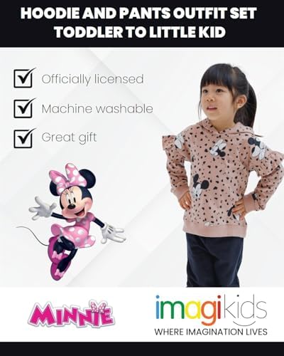 Disney Girls' Fleece Hoodie and Jogger Set - Image 4