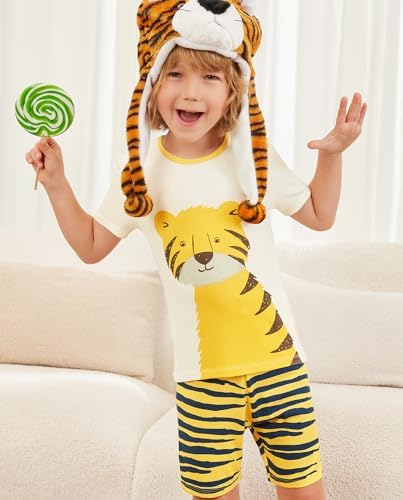 babee Reshinee Bamboo Viscose Toddler Boys Pajamas Set, Short Sleeve Kids - Image 4
