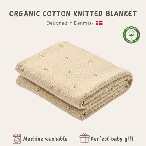 Receiving Blankets, 100% Organic Cotton Knit, Newborn Baby Swaddle | - Image 3