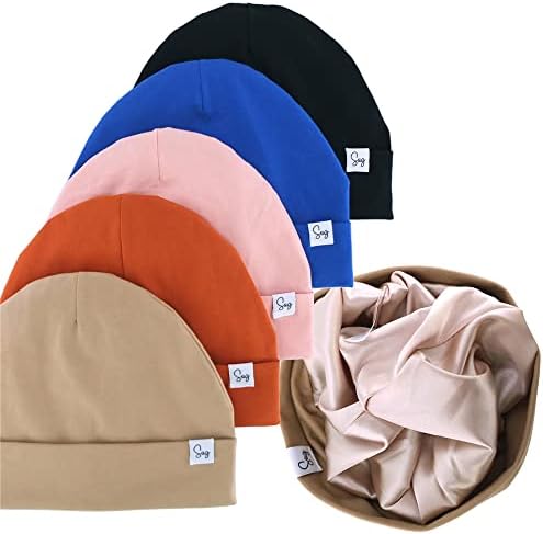 Jersey Beanie Hat for Newborn Baby Boys Girls Silky Satin Lined Hats Bonnet by Sugarmelon