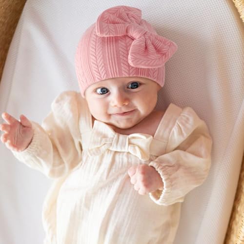 Newborn Baby Hats and Mittens Set Infant Bow Beanie Cap Toddler Gloves Newborn - Image 5