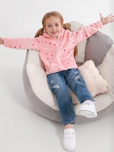 Toddler Baby Girl Fleece Jackets Fall Clothes Hooded Zip Fuzzy Coats - Image 6