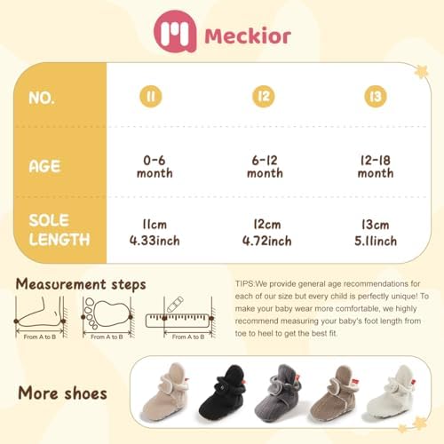 Meckior Newborn Infant Baby Girls Boys Warm Fleece Winter Booties First Walkers - Image 6