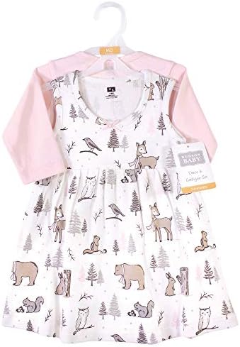 Hudson Baby Infant and Toddler Girls Cotton Dress and Cardigan Set - Image 2