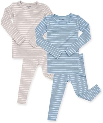 AVAUMA Stripe Pattern Baby Boys Girls Pajama Set Kids Toddler Snug fit Ribbed by AVAUMA