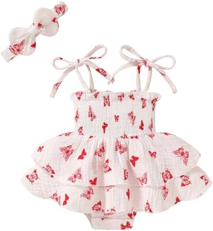 YOUNGER TREE Baby Girl Clothes Infant Summer Romper Dress Sleeveless Bodysuit by YOUNGERTREE