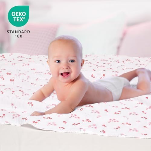 david's kids 4 Pack Baby Muslin Swaddle Blankets, 100% Cotton and Ultra Soft - Image 2