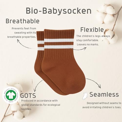 bistyle Baby Grip Ankle Socks 6 Pairs | Newborn Infant Toddlers Sock Organic - Image 3