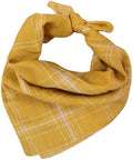 Double Layers Two Tones Dog Cotton Bandana Bibs Scarf DCB27 Y&W by Pemilosci