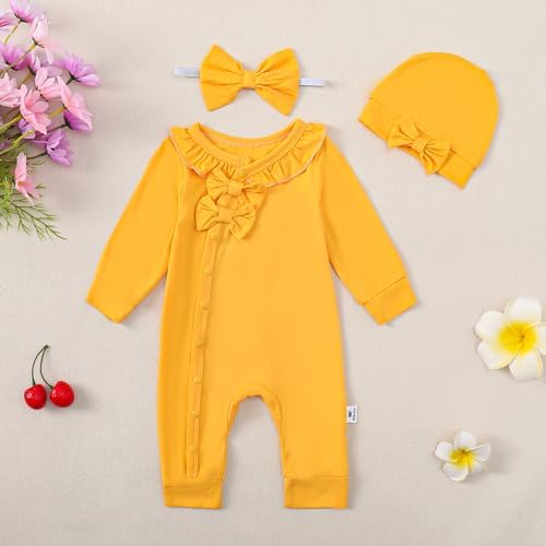 Mikrdoo Newborn Baby Girl Clothes Long Sleeve Romper - Image 4