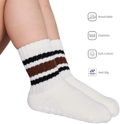 Baby Non Slip Socks with Grip, Toddler Cotton Crew Socks - Image 4