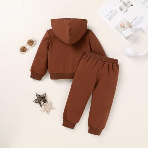 Happy Town Baby Fall Outfits for Girl Boy Long Sleeve Hoodie Top and Long - Image 3