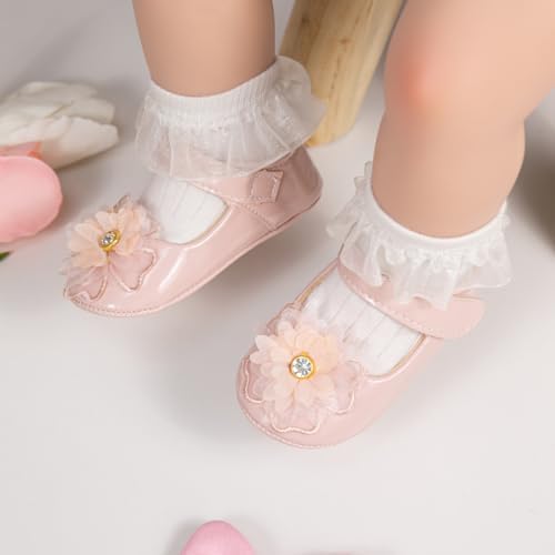 Meckior Infant Baby Girls Soft Sole Bowknot Princess Wedding Dress Mary Jane - Image 2