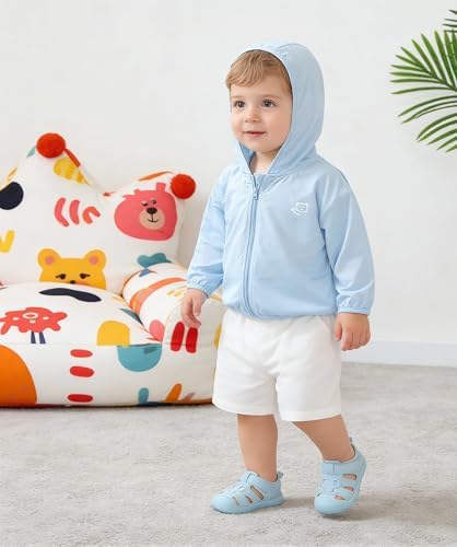 Toddlers-Baby Sun-Jacket UV-Protection-Hoodie Long-Sleeve Zip - Image 3
