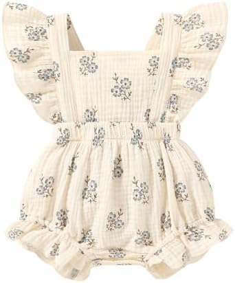 YOUNGER TREE Toddler Baby Girl Ruffled Sleeveless Romper Casual Summer Jumpsuit by YOUNGERTREE