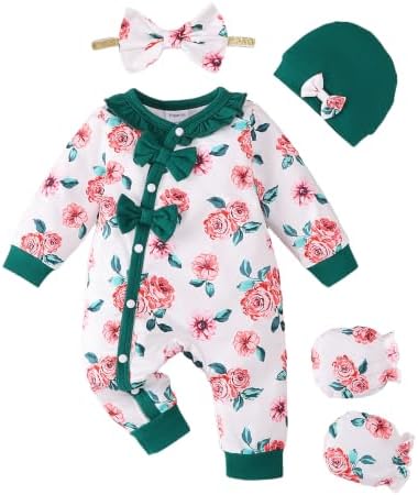 Mikrdoo Newborn Baby Girl Clothes Long Sleeve Romper by Mikrdoo