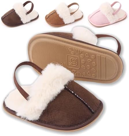 Baby Shoes Pink Leopard Baby Girl Slippers Non-Slip Soft Sole Toddler First by Unknown