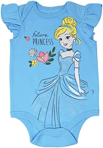 Disney Princess Ariel Cinderella Aurora Baby Girls Bodysuits and Headband - Image 5