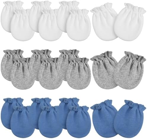 Vabean 12 Pairs Preemie Baby Mittens No Scratch Cotton Premature Baby Gloves by Vabean
