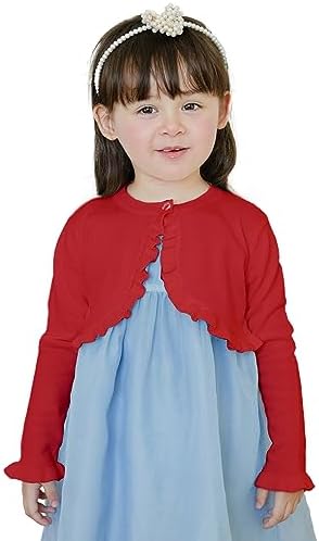 Toddler Girls Cardigan Sweater Bolero Shrug Baby Kids Long Sleeve Cropped Dress - Image 2