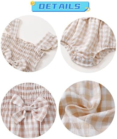 Renotemy Baby Girl Clothes Summer Rompers Cute Outfits Preemie-18 Months | - Image 4