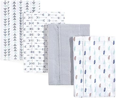 Luvable Friends Unisex Baby Cotton Flannel Burp Cloths, Boy Feathers, One Size by Luvable+Friends