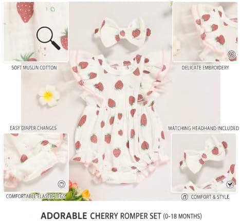 TITKKOP Ruffle Bubble Romper for Baby Girl | One-Piece Shorts Jumpsuit | Summer - Image 7