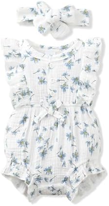 Renotemy Baby Girl Clothes Summer Rompers Cute Outfits Preemie-18 Months | by Renotemy
