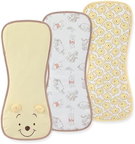 Disney Baby Winnie the Pooh Burp Cloths 3 Pack Soft Absorbent 20" x 10" by Disney