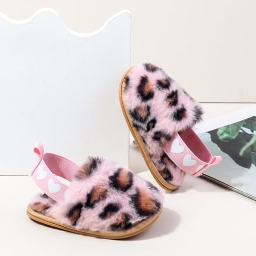 Baby Shoes Pink Leopard Baby Girl Slippers Non-Slip Soft Sole Toddler First - Image 4