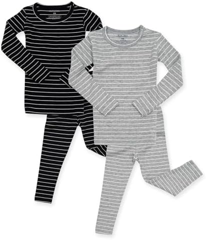 AVAUMA Stripe Pattern Baby Boys Girls Pajama Set Kids Toddler Snug fit Ribbed by AVAUMA